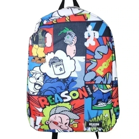 Nwt ! Reason Popeye all over print unisex backpack - Picture 3 of 11